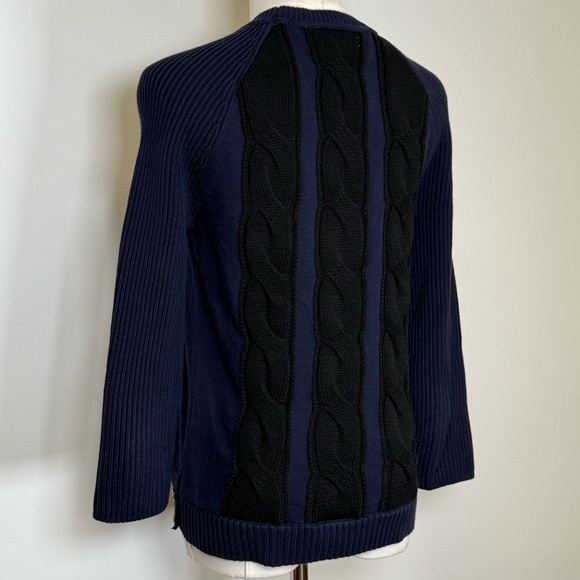 Banana Republic Black And Blue Cable Knit Sweater Cotton Women’s Size Small - Picture 5 of 8